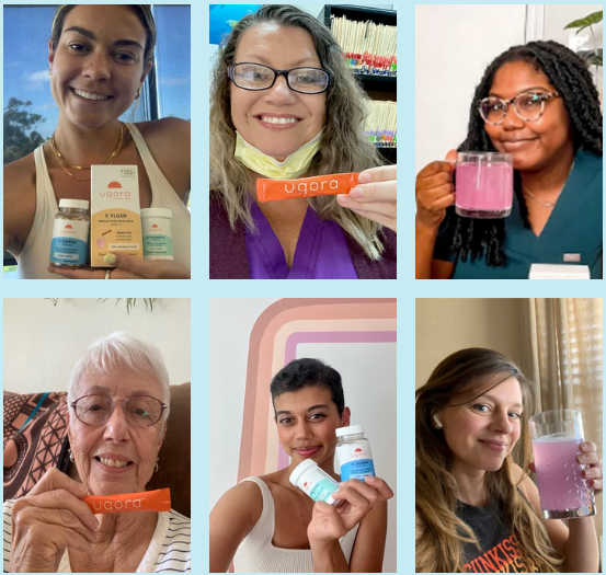 Uqora customer photos holding Uqora products