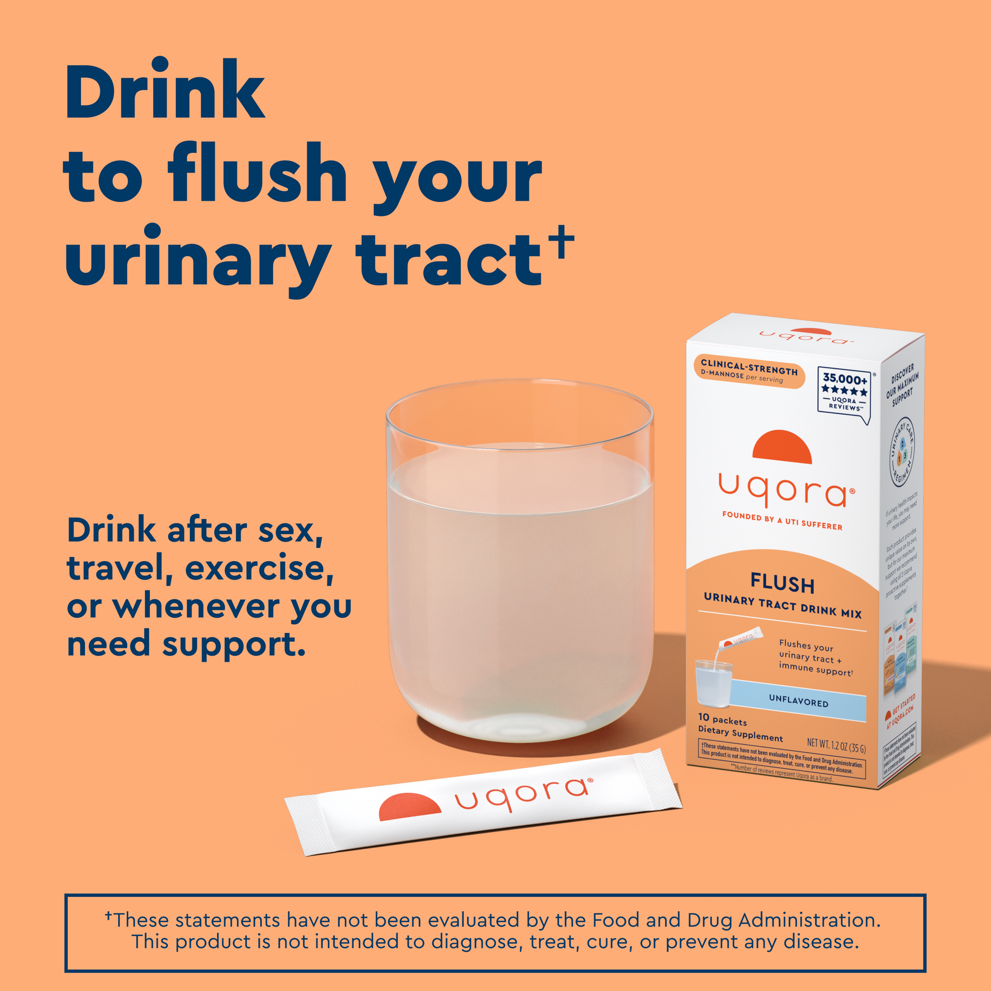 Uqora Unflavored Drink Mix with Glass