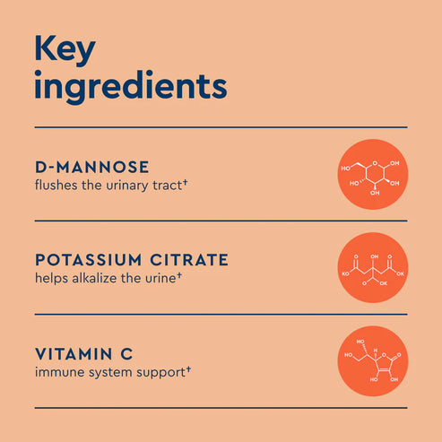 Key Ingredients: D-Mannose, Potassium Citrate, and Vitamin C. Uqora Pink Lemonade Flush, Unflavored Flush