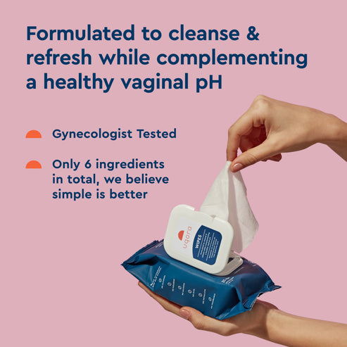 Uqora Wipes, Gynecologist tested, only 6 ingredients 