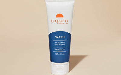 Image of aWash pH-Balanced Vulva Cleanser on a beige background
