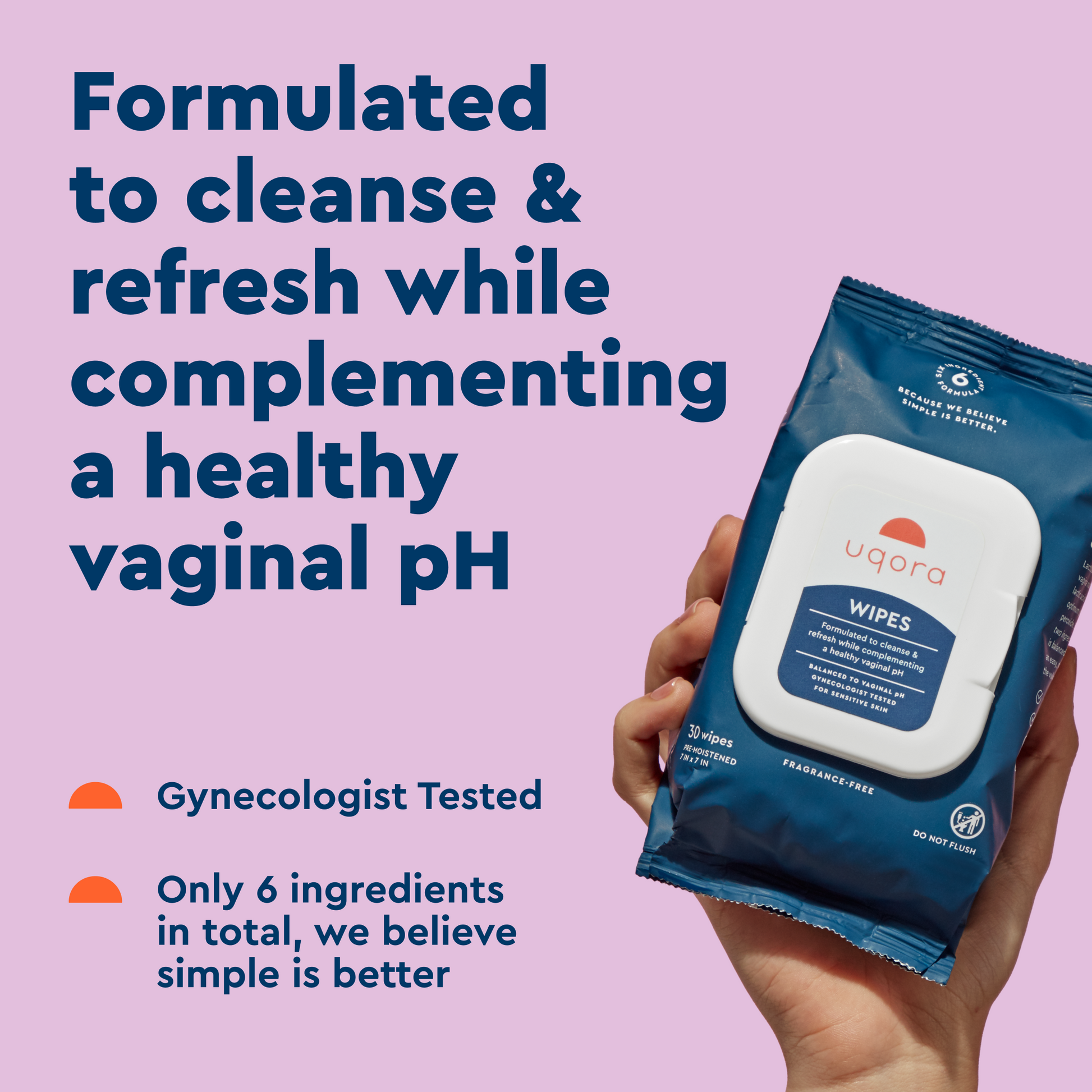 Uqora wipes to complement healthy vaginal ph