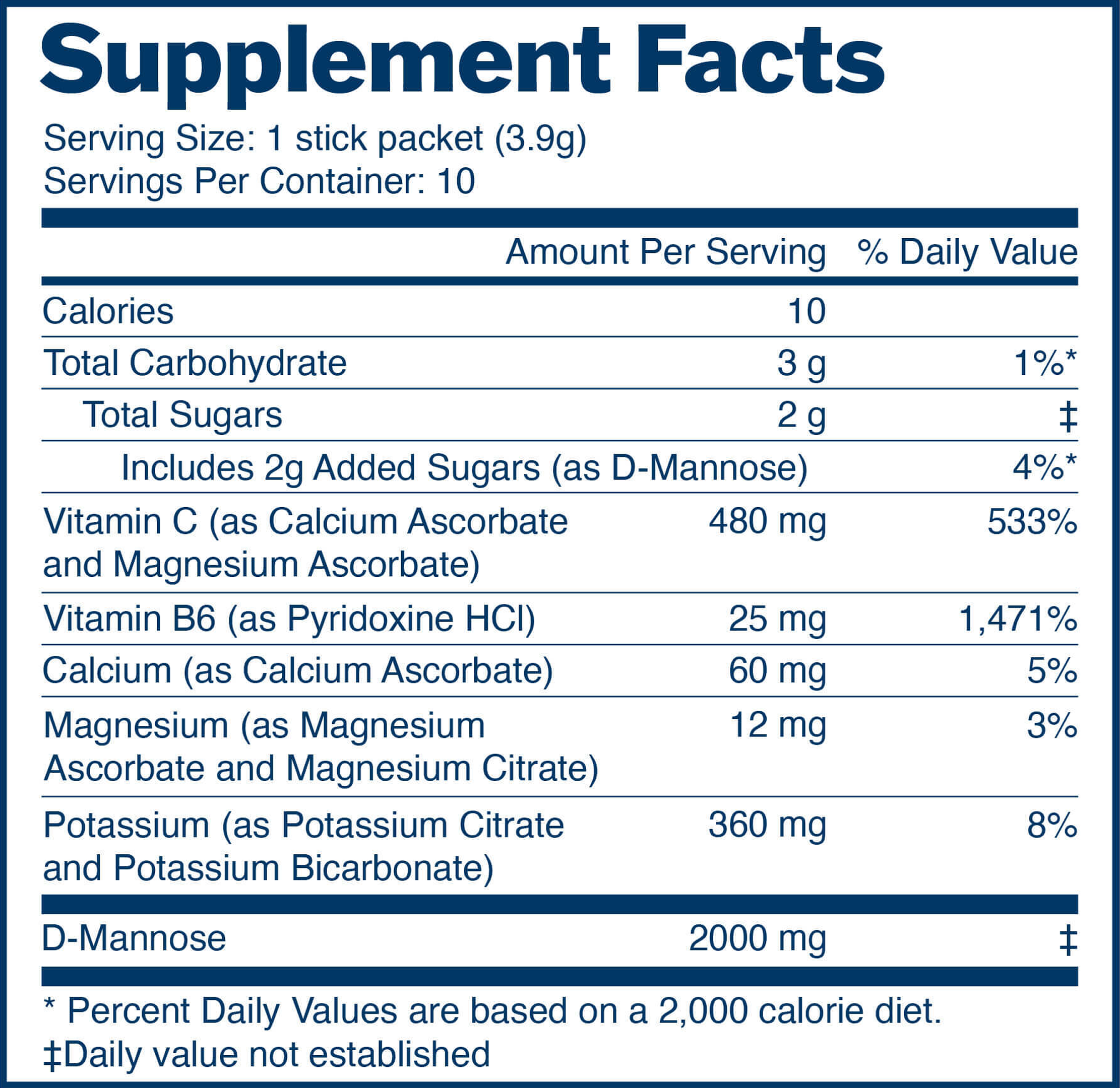 Flush unflavored supplement facts table
