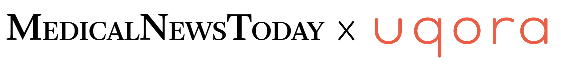 "Medical news today x Uqora" wording in a transparent background
